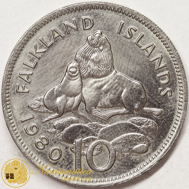 ISOLE FALKLAND 10 PENCE 1980 FOCHE #1170