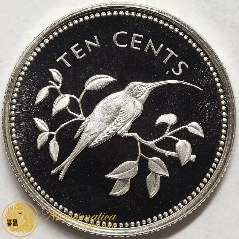 Belize 10 Cents 1974 argento #3919