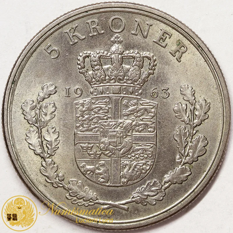 DANIMARCA 5 KRONER 1963 FREDERIK IX #1183