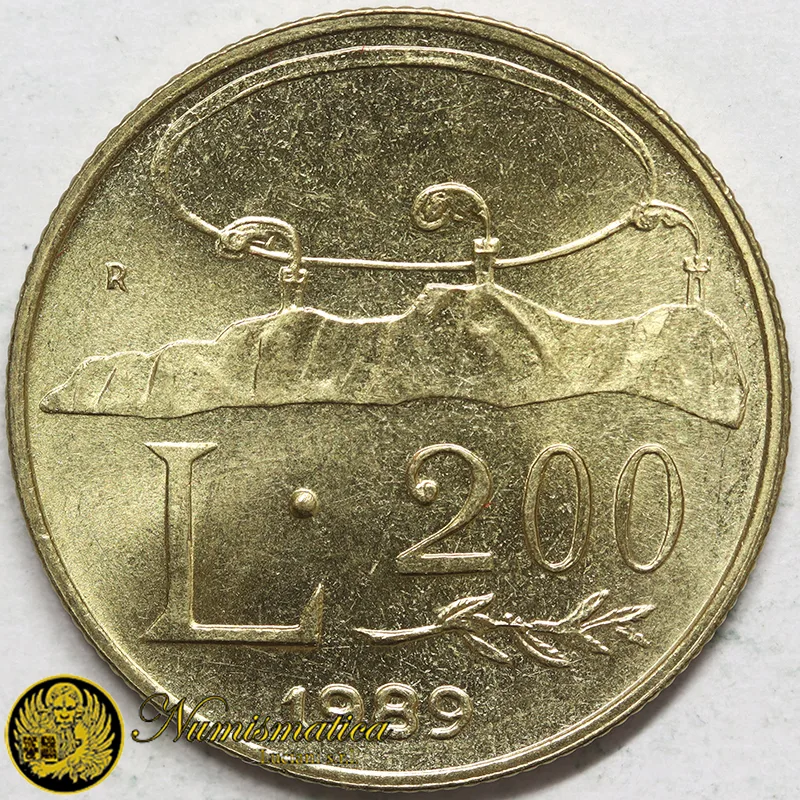 SAN MARINO 200 LIRE 1989 PROFILO DEL MONTE Fdc §477