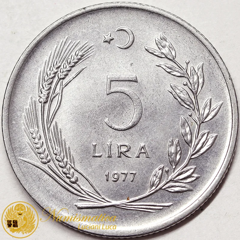 TURCHIA 5 Lira 1977 #1249
