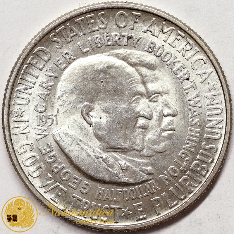 STATI UNITI 1/2 DOLLARO 1951 CARVER WASHINGTON ARGENTO #1272
