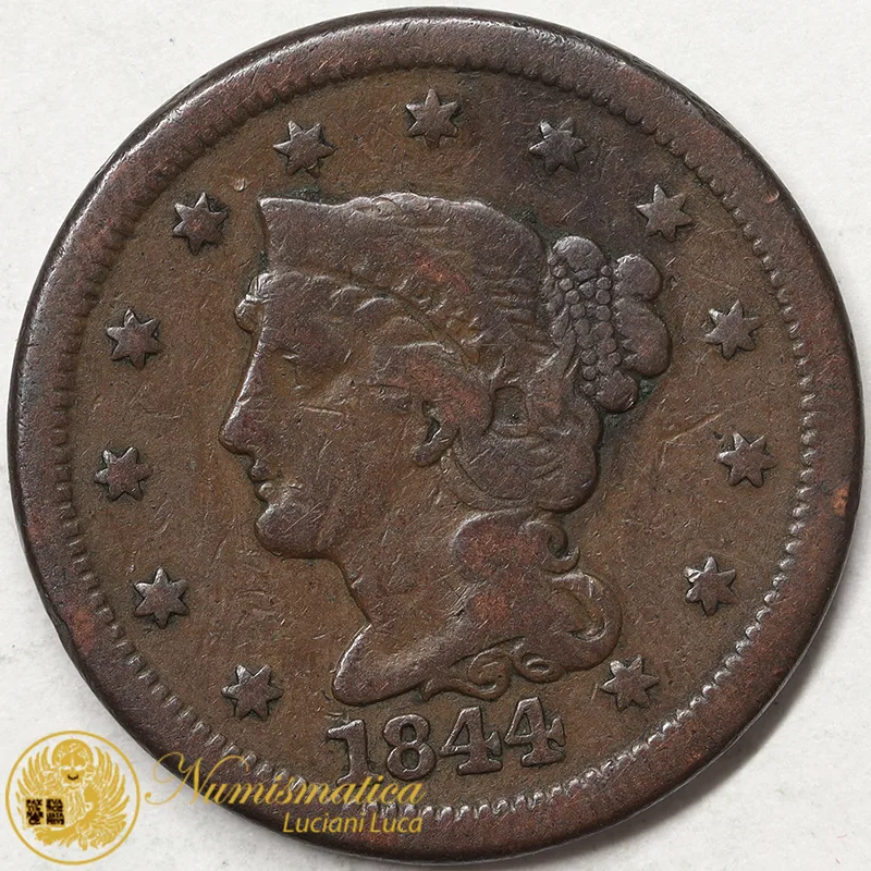 STATI UNITI 1 Large Cent 1844 BB #1286