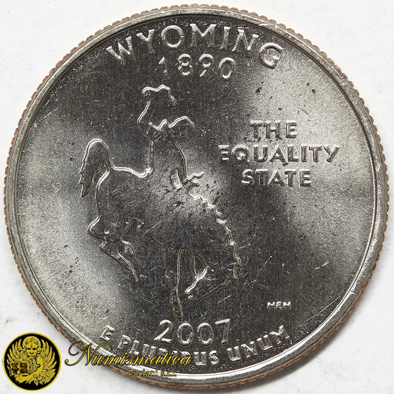 STATI UNITI 1/4 Dollaro 2007 D WYOMING §686