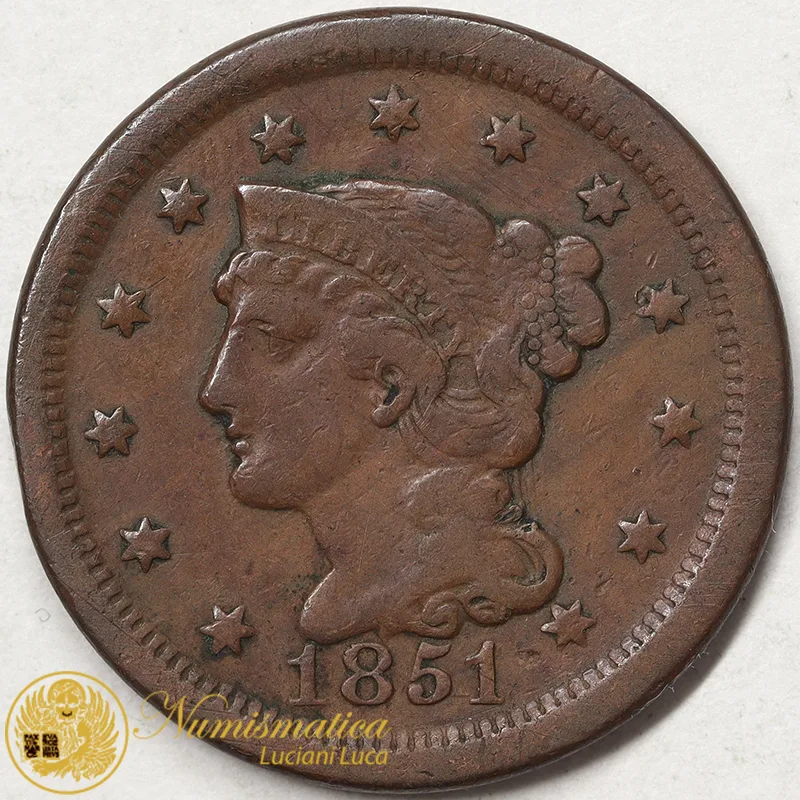 STATI UNITI 1 LARGE CENT 1851 BB #1306