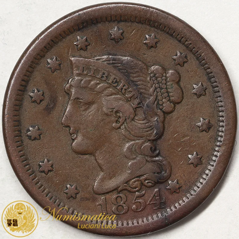 STATI UNITI 1 Large Cent 1854 BB #1318