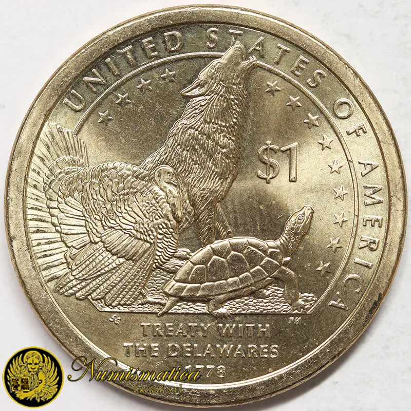 STATI UNITI 1 DOLLARO 2013 P Nativi Trattato Delaware Fdc §827