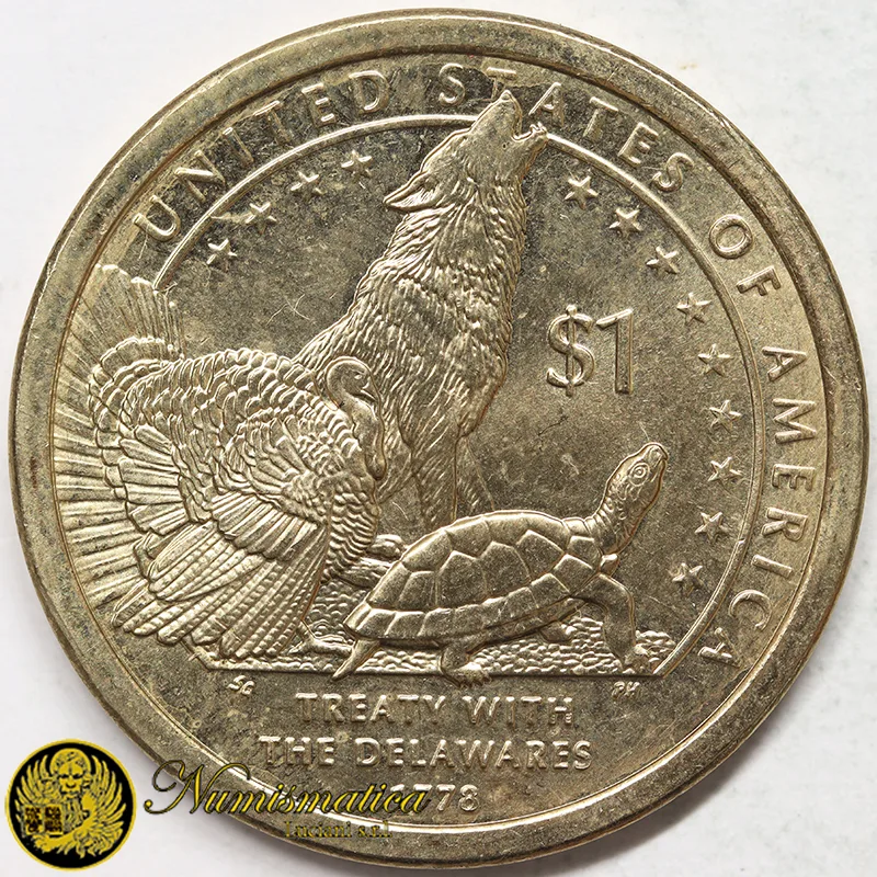 STATI UNITI 1 DOLLARO 2013 D Nativi Trattato Delaware Fdc §828