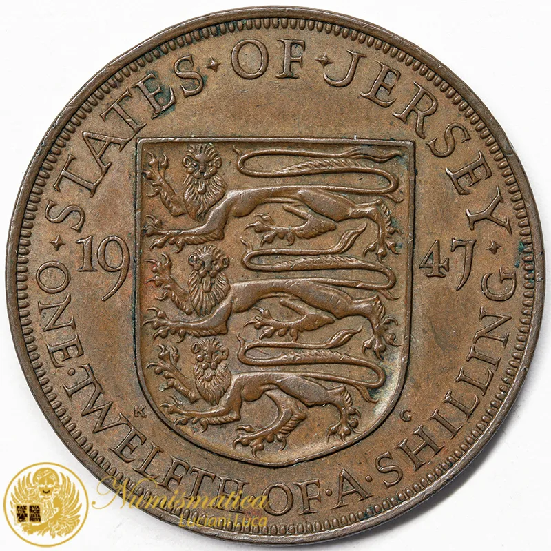 JERSEY 1/12 Shilling 1947 Giorgio VI #4051