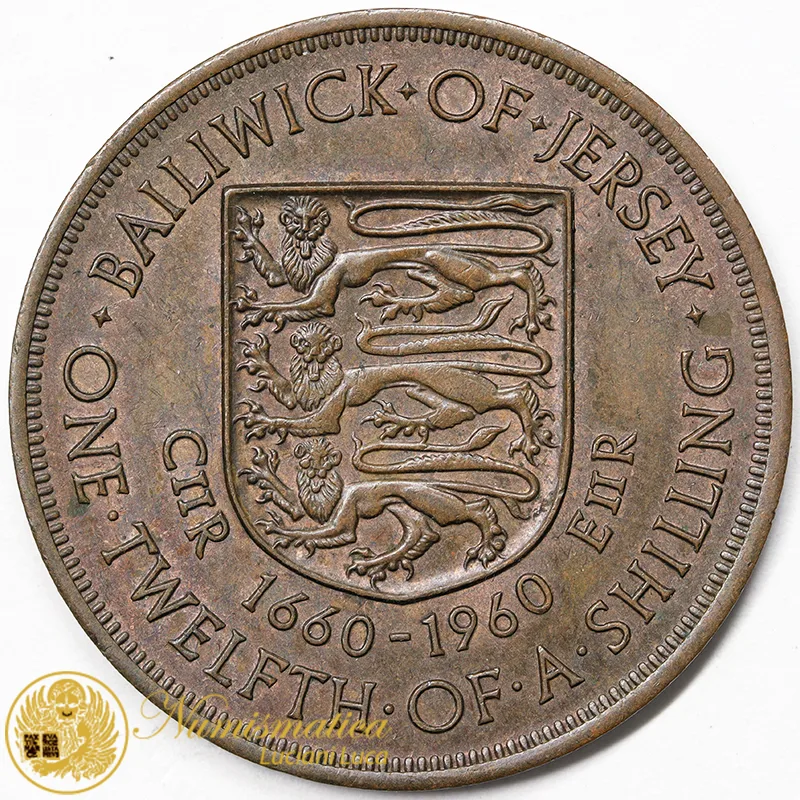 JERSEY 1/12 Shilling 1960 Elisabetta II #4053