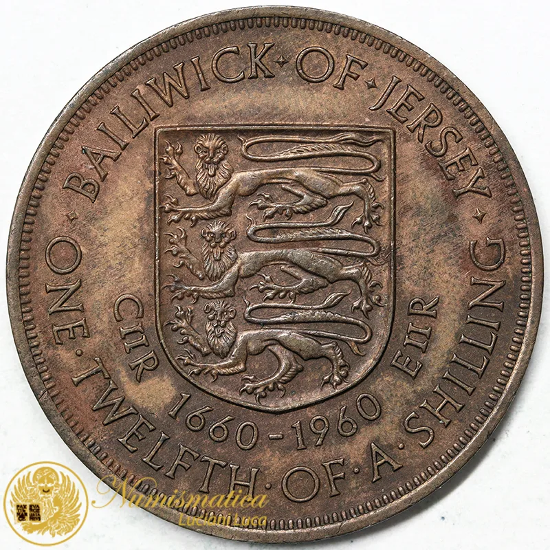 JERSEY 1/12 Shilling 1960 Elisabetta II #4059