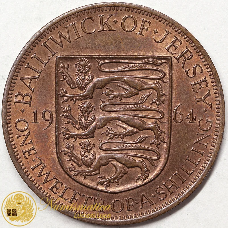 JERSEY 1/12 SHILLING 1964 Elisabetta II KM#21 #1364