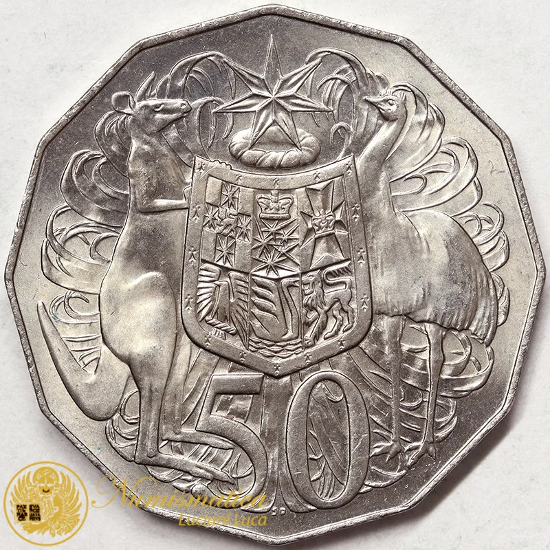 AUSTRALIA 50 CENTS 1969 CANGURO ED EMU’ KANGAROO AND EMU #1368