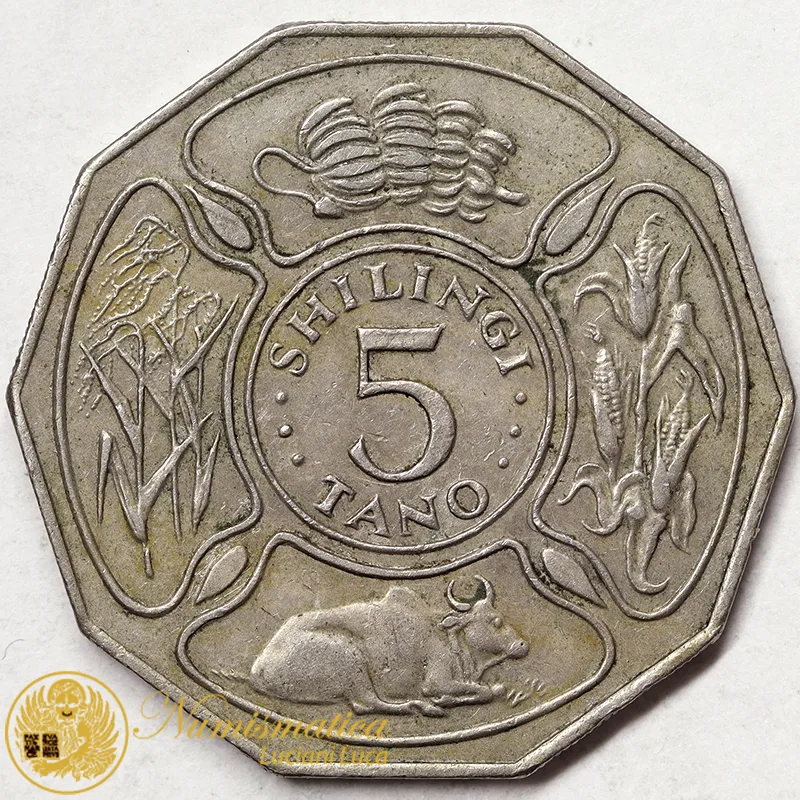 TANZANIA 5 Shilingi 1973 Rais Wa Kwanza #1376