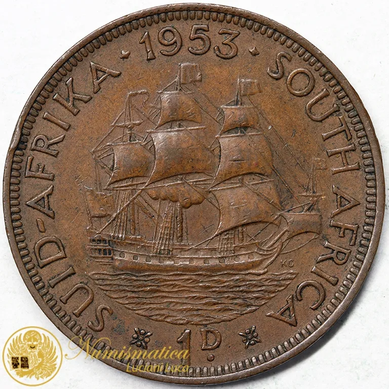 SUDAFRICA 1 Penny 1953 Elisabetta II #4074