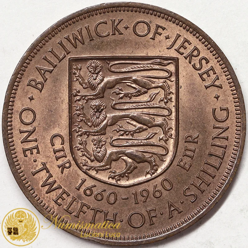 JERSEY 1/12 SHILLING 1960 Elisabetta II KM#23 #1385