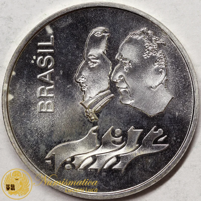 BRASILE 20 Cruzeiros 1972 Anniversario Indipendenza argento #1651