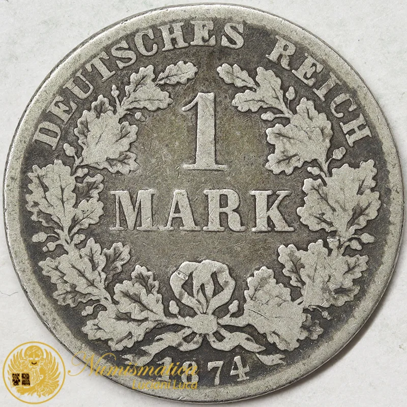 GERMANIA Impero 1 Marco 1874 F argento MB #1658