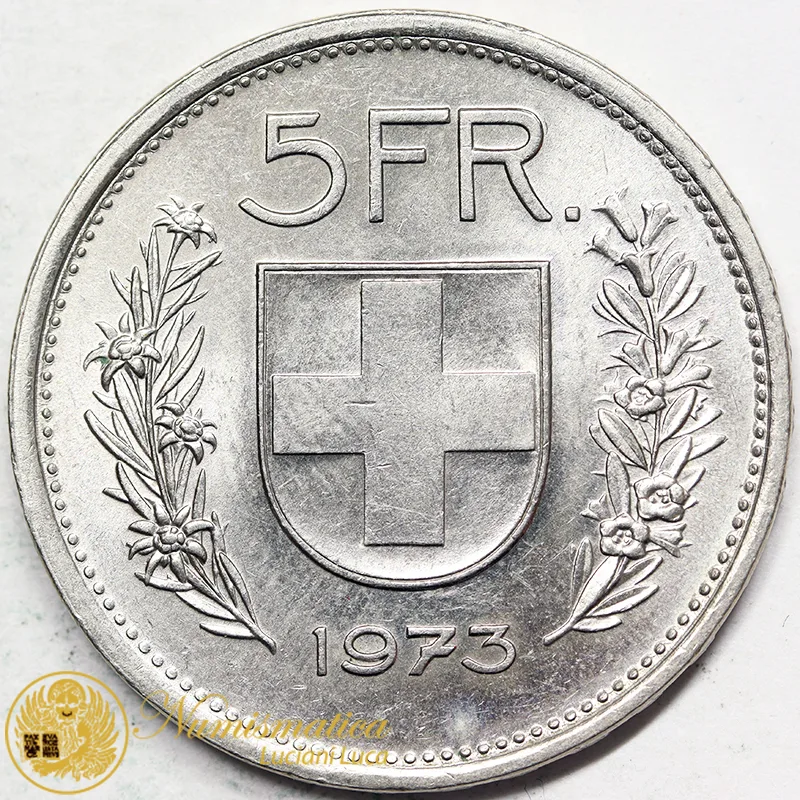 Svizzera 5 Franchi 1973 Q.Fdc #4121
