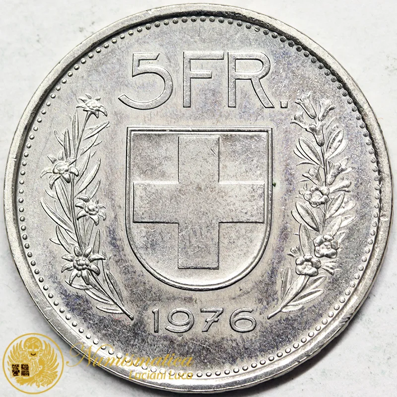 Svizzera 5 Franchi 1976 Q.Fdc #4123