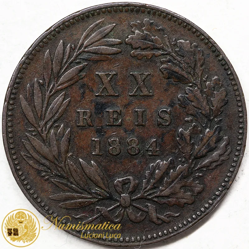 PORTOGALLO 20 REIS 1884 LUIZ I #4130