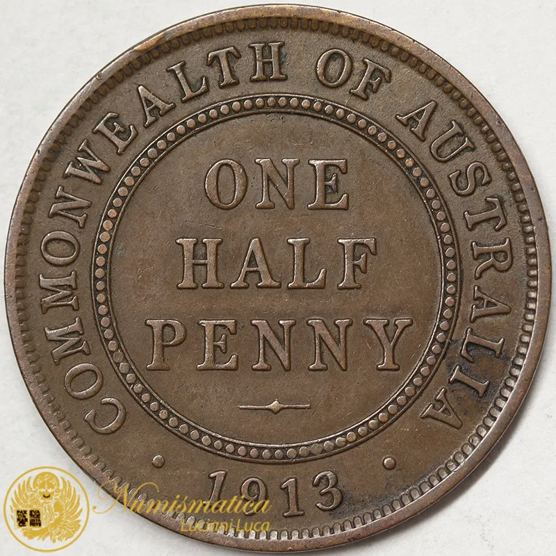 Australia 1/2 Half Penny 1913 #1708
