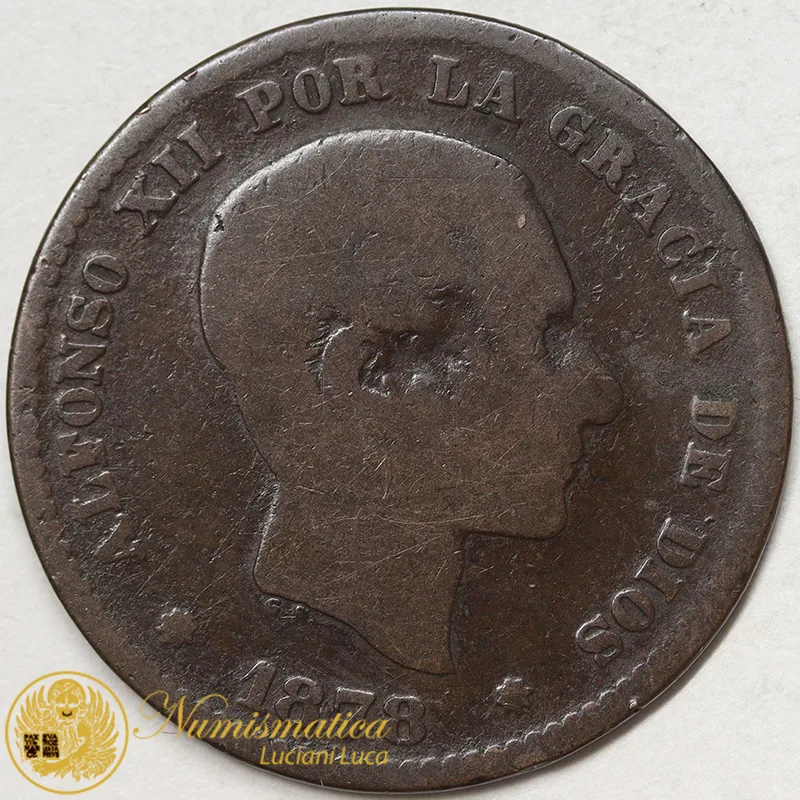 SPAGNA 5 Centimos 1878 #1721
