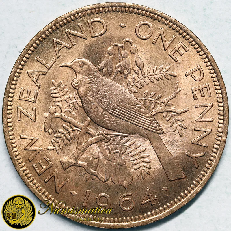 NUOVA ZELANDA 1 PENNY 1964 TUI BIRD Elisabetta II §216