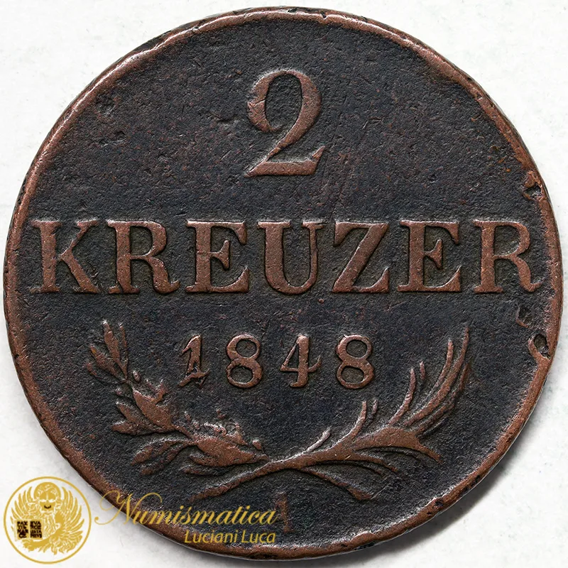 AUSTRIA 2 KREUZER 1848 A #4177