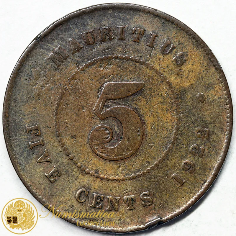 MAURITIUS 5 Cents 1922 #4211