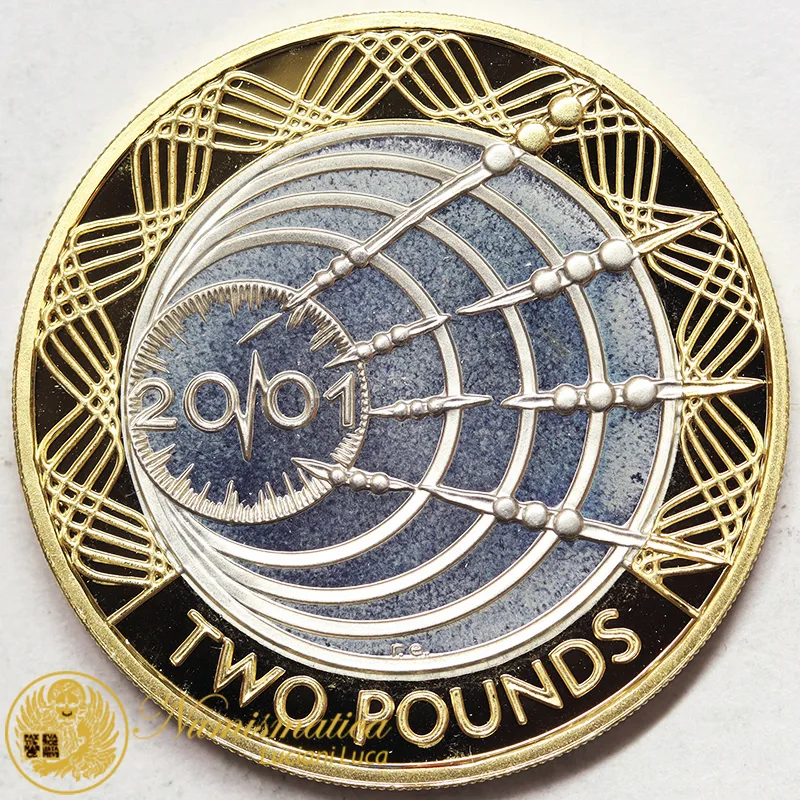 INGHILTERRA 2 Pounds 2001 Centenario Telegrafo Marconi Proof argento #4243