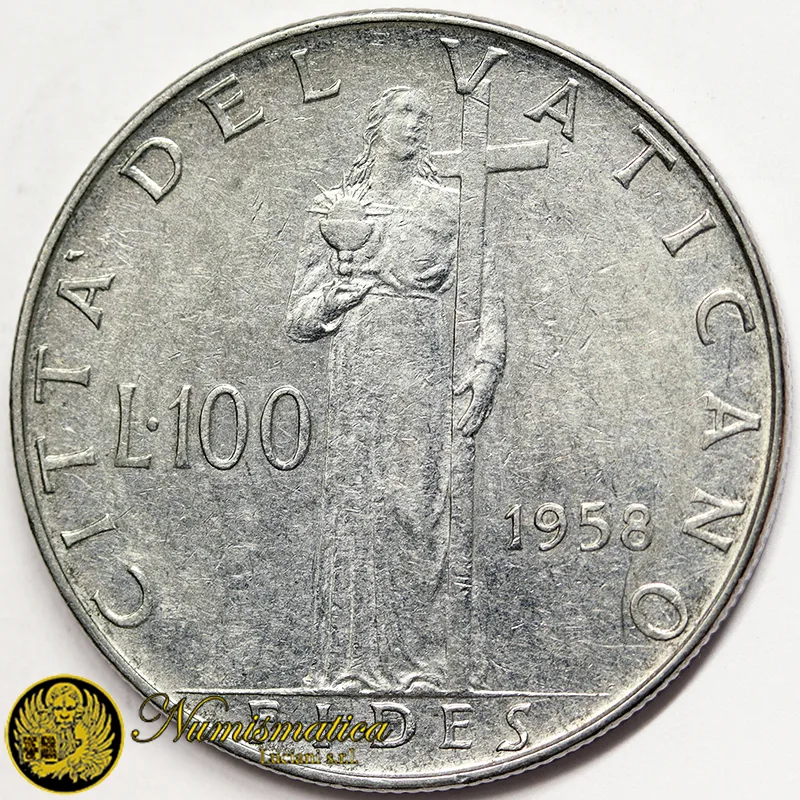 VATICANO 100 Lire 1958 Pio XII §180