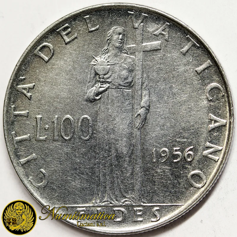 VATICANO 100 Lire 1956 Pio XII §241