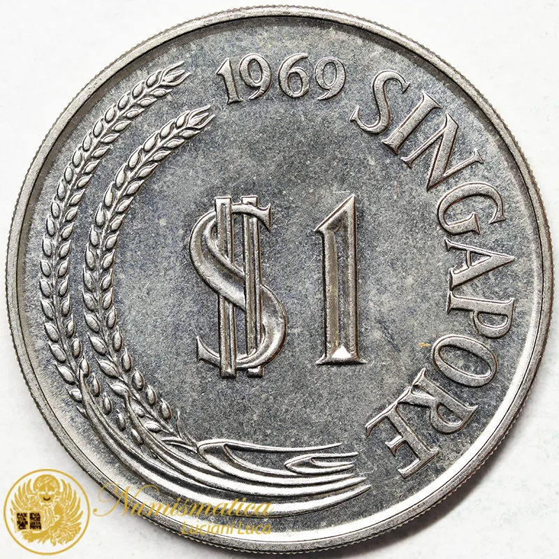 SINGAPORE 1 DOLLARO 1969 LION #4318