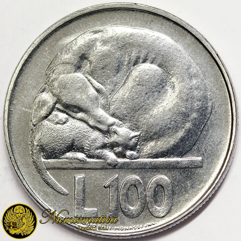 SAN MARINO 100 Lire 1975 Cane e Gatto §270