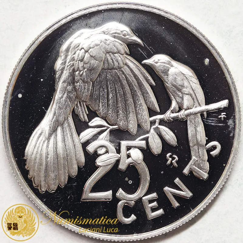 ISOLE VERGINI BRITANNICHE 25 Cents 1977 argento #4330
