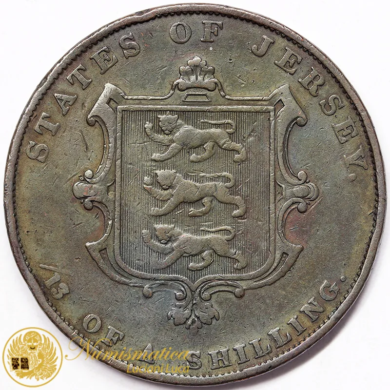 JERSEY 1/13 Shilling 1858 Vittoria #4346