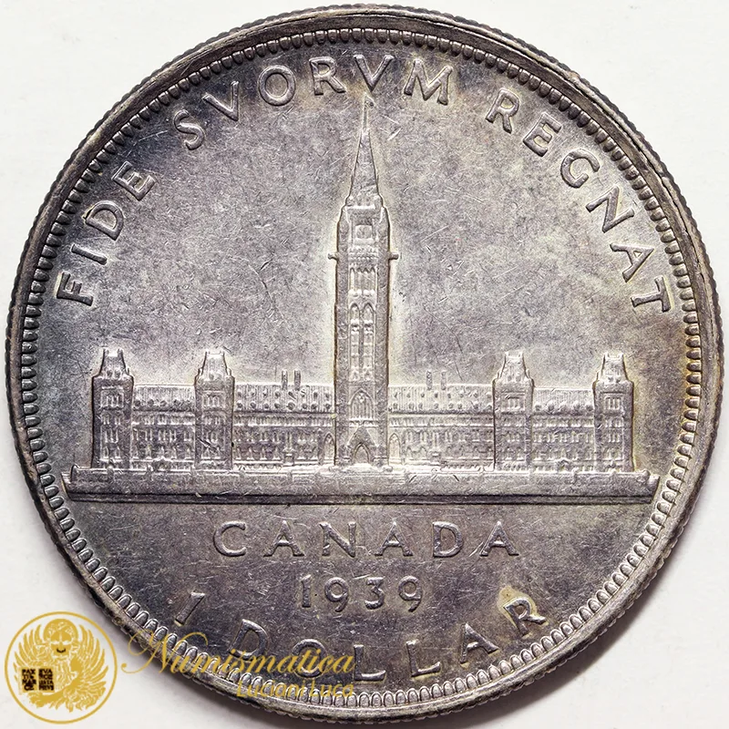 CANADA 1 DOLLARO 1939 GIORGIO VI ARGENTO #4348