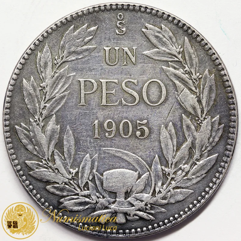 CILE 1 Peso 1905 KM#152.2 argento #4442