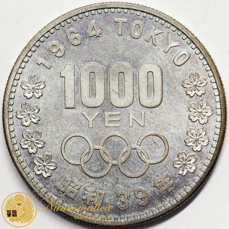 Giappone 1000 Yen argento 1964 Fdc Olimpiadi Monte Fuji #4495