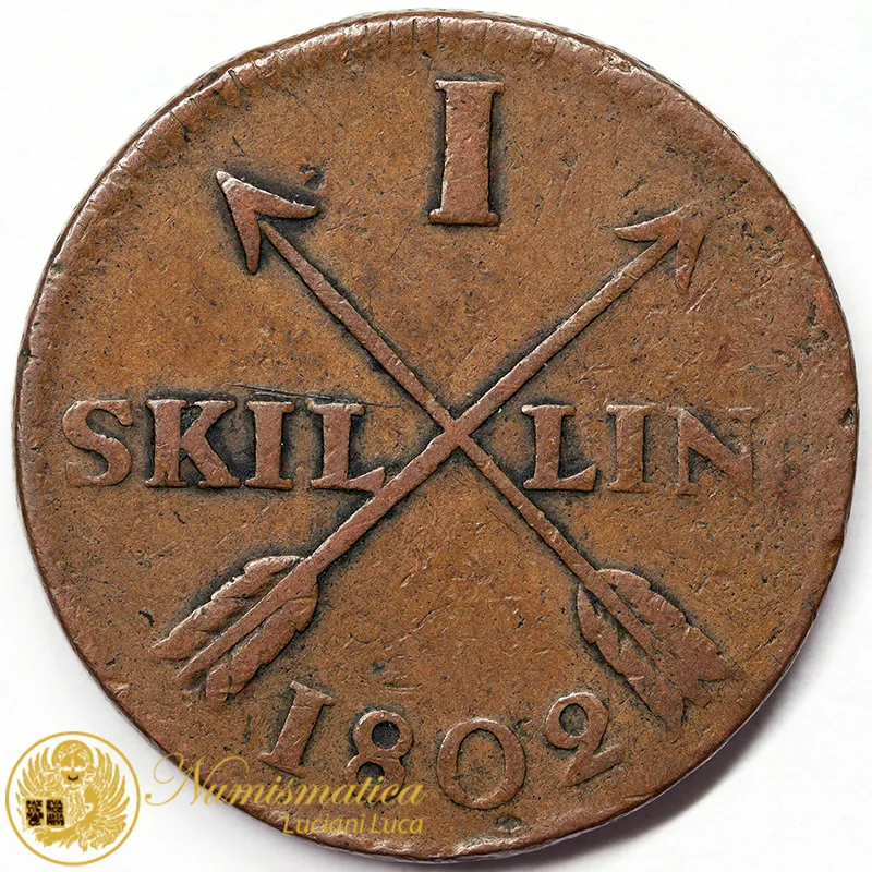 SVEZIA 1 SKILLING 1802 GUSTAF IV ADOLF #4506