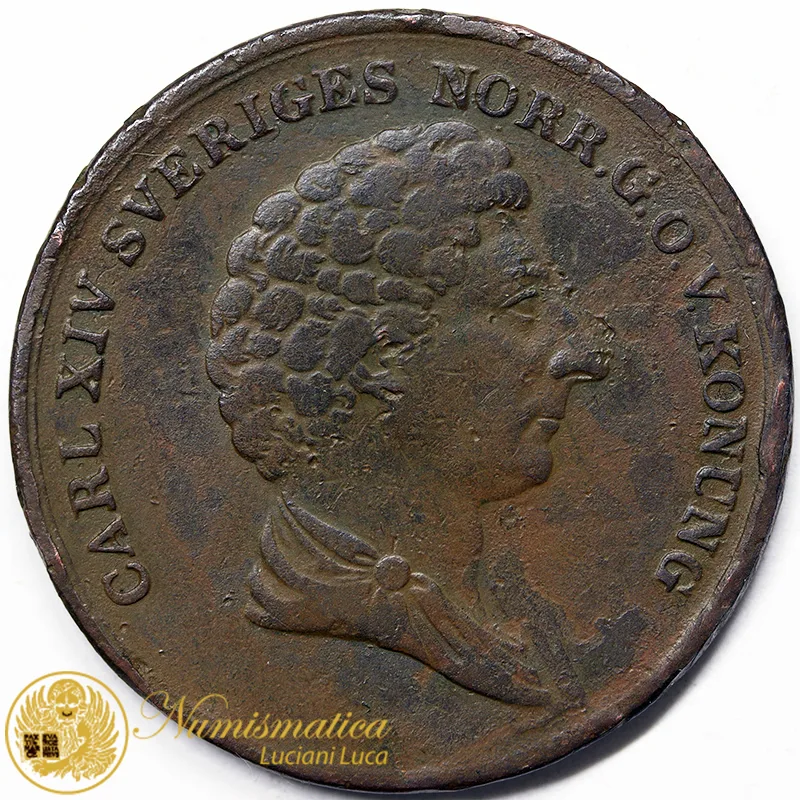SVEZIA 2 SKILLING 1837 CARL XIV JOHAN #4516
