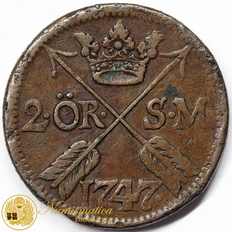 SVEZIA 2 ORE 1747 Federico I KM#437 #4567