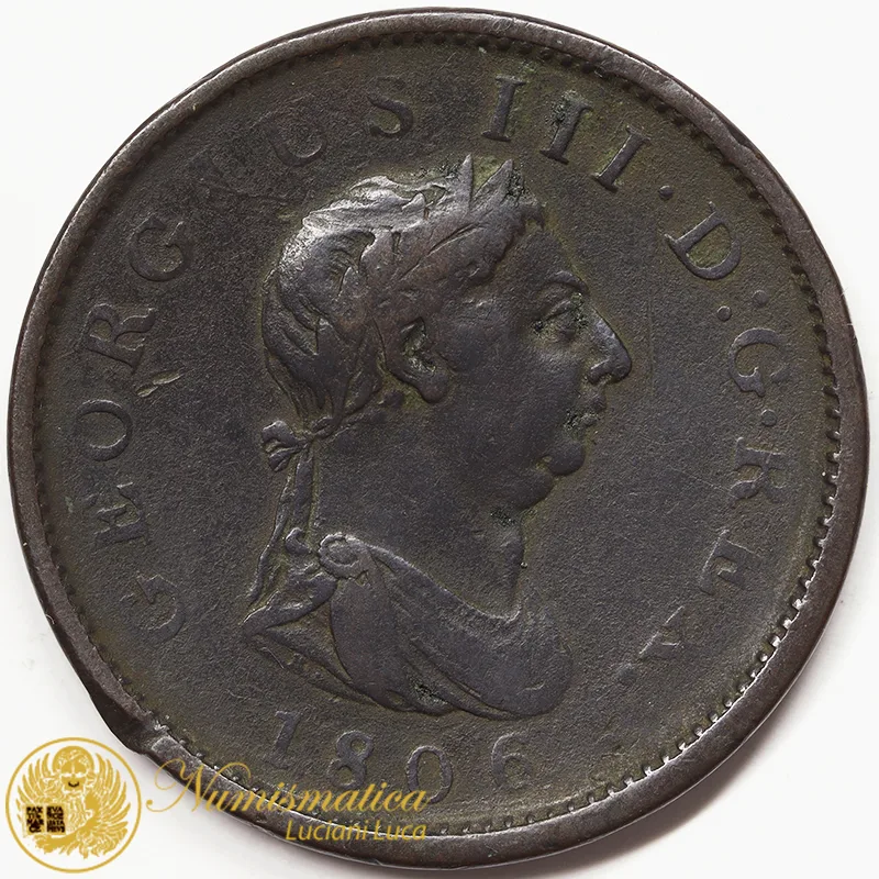 GRAN BRETAGNA 1 PENNY 1806 Giorgio III #4568