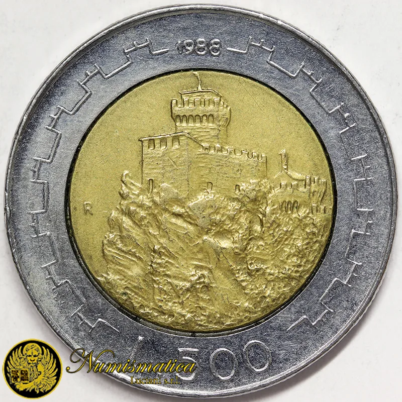 SAN MARINO 500 Lire 1988 Seconda Torre §851