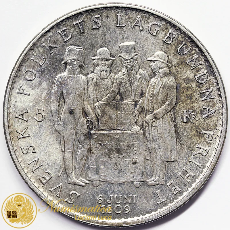 SVEZIA 5 Kronor 1959 TS Gustaf VI argento #4610