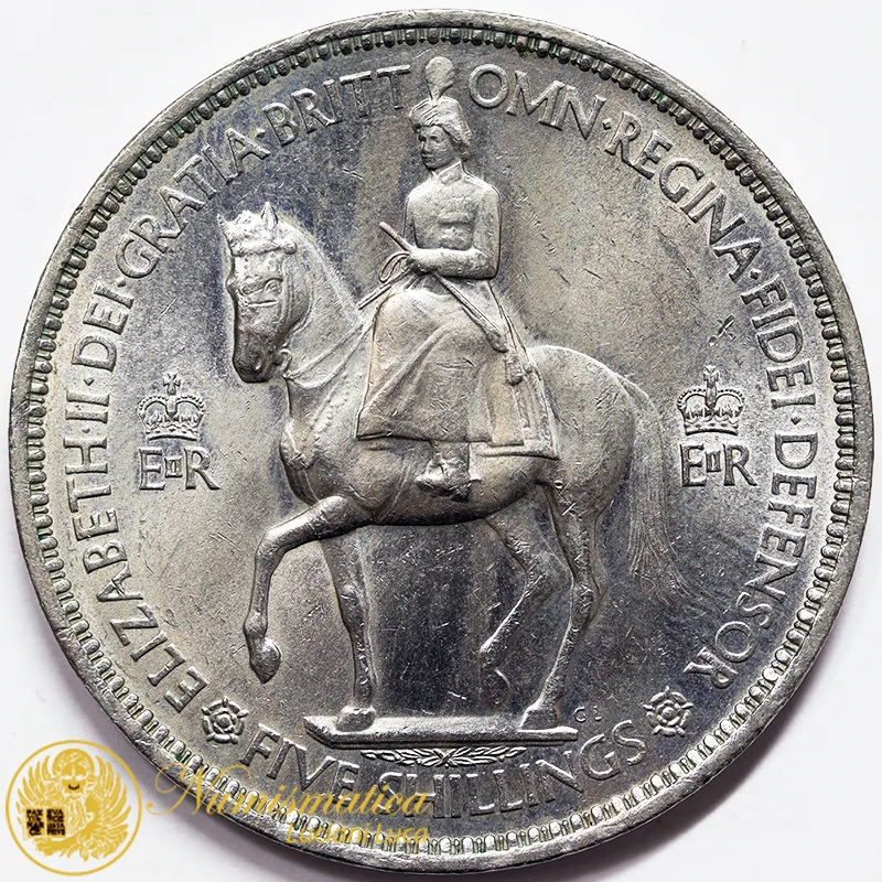 GRAN BRETAGNA 5 SHILLINGS 1953 INCORONAZIONE ELISABETTA II #4681