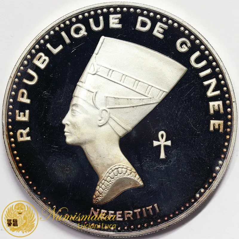 Guinea 500 Franchi 1970 Nefertiti Argento PROOF #4767