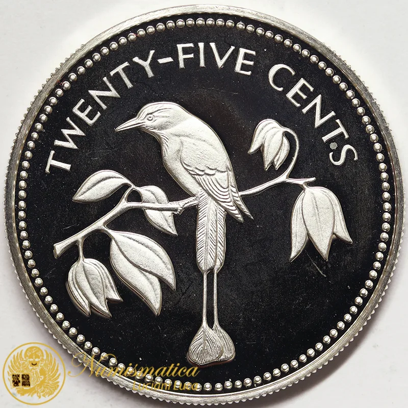 Belize 25 Cents 1974 argento #4780