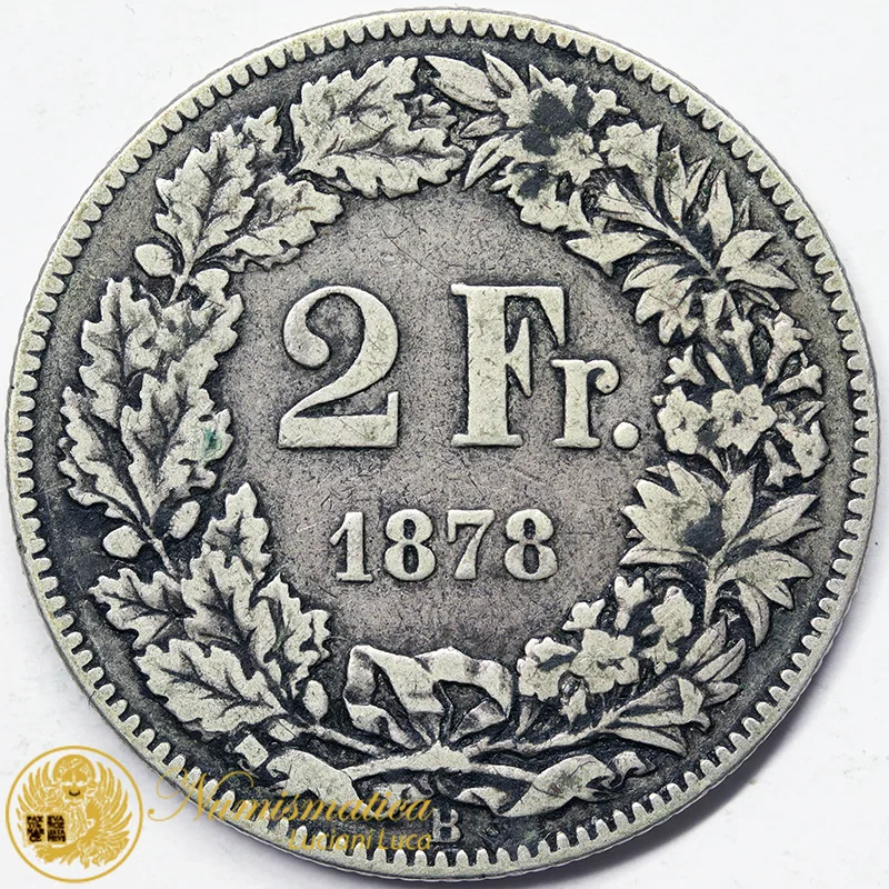 Svizzera 2 Franchi 1878 argento MB #4789